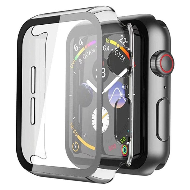 Glass + Cover For Apple Watch case 6/SE/5/4/3/2/1 iWatch 42mm 38mm bumper Tempered Glass for apple watch 44mm 40mm 42mm 38mm