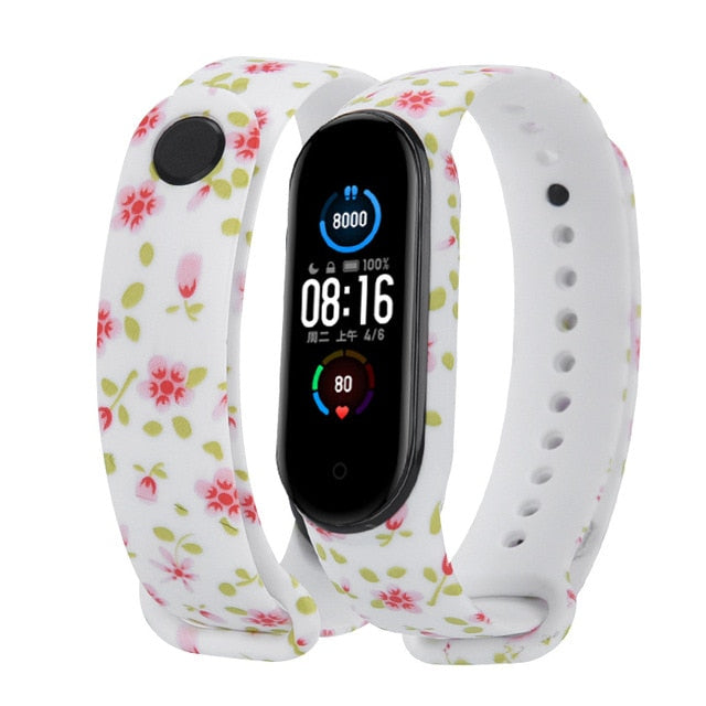 Cartoon pattern Strap For Xiaomi Mi Band 6 3 4 5 Silicone Wristband Sports Bracelet Mi Band 6 5 replacement strap For miband 3 4