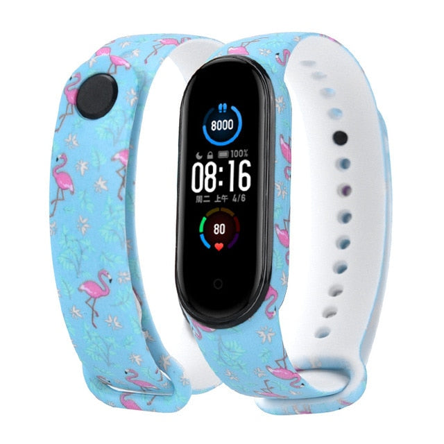 Cartoon pattern Strap For Xiaomi Mi Band 6 3 4 5 Silicone Wristband Sports Bracelet Mi Band 6 5 replacement strap For miband 3 4