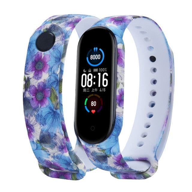 Cartoon pattern Strap For Xiaomi Mi Band 6 3 4 5 Silicone Wristband Sports Bracelet Mi Band 6 5 replacement strap For miband 3 4