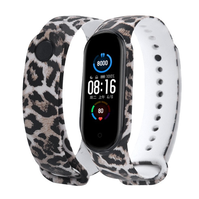 Cartoon pattern Strap For Xiaomi Mi Band 6 3 4 5 Silicone Wristband Sports Bracelet Mi Band 6 5 replacement strap For miband 3 4