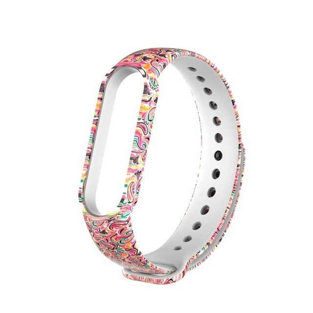 Cartoon pattern Strap For Xiaomi Mi Band 6 3 4 5 Silicone Wristband Sports Bracelet Mi Band 6 5 replacement strap For miband 3 4