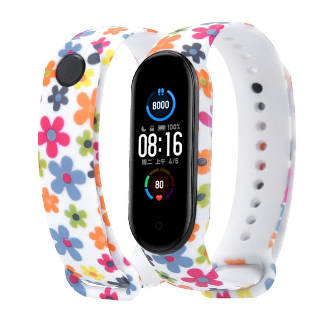 Cartoon pattern Strap For Xiaomi Mi Band 6 3 4 5 Silicone Wristband Sports Bracelet Mi Band 6 5 replacement strap For miband 3 4