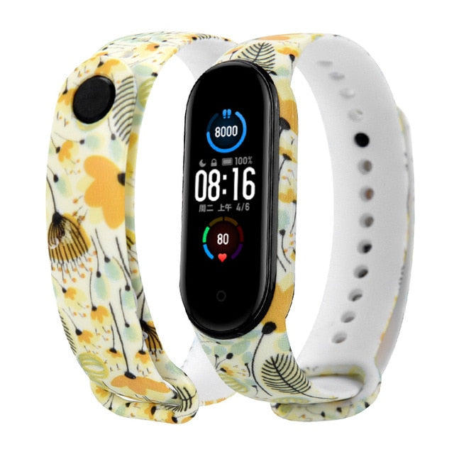 Cartoon pattern Strap For Xiaomi Mi Band 6 3 4 5 Silicone Wristband Sports Bracelet Mi Band 6 5 replacement strap For miband 3 4