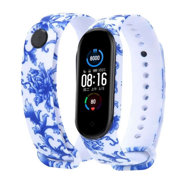 Cartoon pattern Strap For Xiaomi Mi Band 6 3 4 5 Silicone Wristband Sports Bracelet Mi Band 6 5 replacement strap For miband 3 4