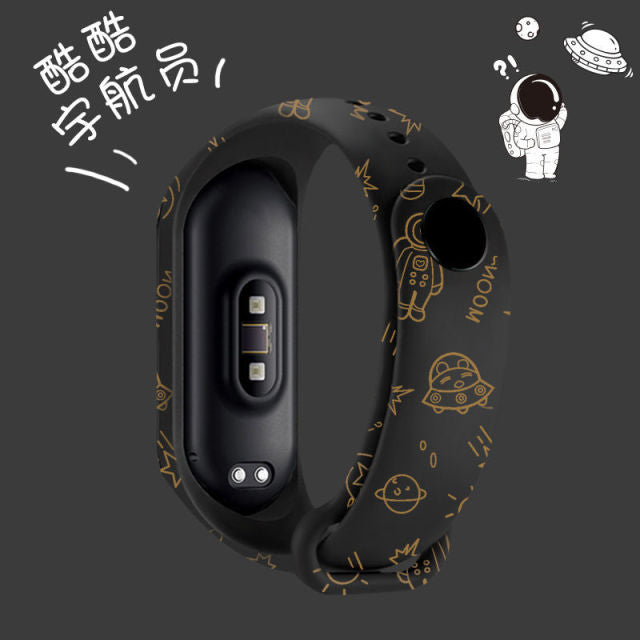 Cartoon pattern Strap For Xiaomi Mi Band 6 3 4 5 Silicone Wristband Sports Bracelet Mi Band 6 5 replacement strap For miband 3 4