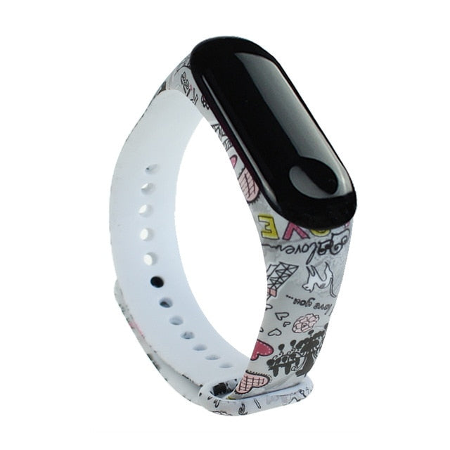 Cartoon pattern Strap For Xiaomi Mi Band 6 3 4 5 Silicone Wristband Sports Bracelet Mi Band 6 5 replacement strap For miband 3 4