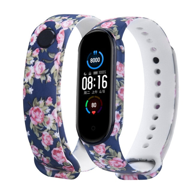 Cartoon pattern Strap For Xiaomi Mi Band 6 3 4 5 Silicone Wristband Sports Bracelet Mi Band 6 5 replacement strap For miband 3 4