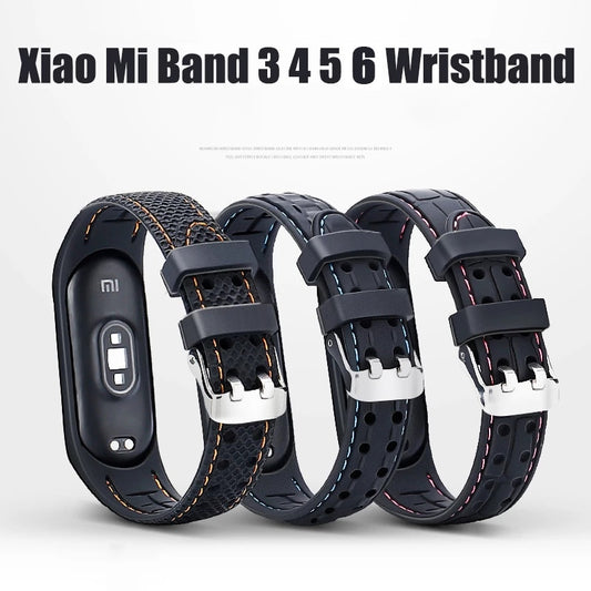 Silicone Smart watchband Strap For Xiaomi Mi band 4 5 6 Sport belt Amazfit band 5 replacement bracelet for mi band 3 4 5 6 strap