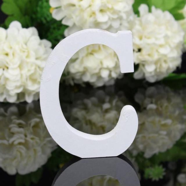 1pc Diy Freestanding Wood Wooden Letters White Alphabet Wedding Birthday Party Home Decorations Personalised Name Design QQLIFE