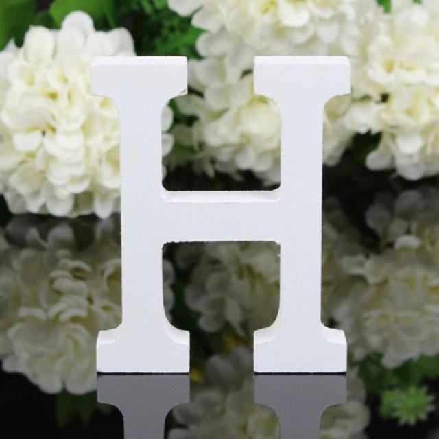 1pc Diy Freestanding Wood Wooden Letters White Alphabet Wedding Birthday Party Home Decorations Personalised Name Design QQLIFE