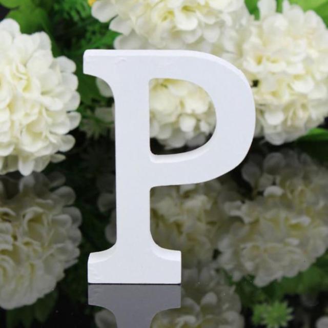 1pc Diy Freestanding Wood Wooden Letters White Alphabet Wedding Birthday Party Home Decorations Personalised Name Design QQLIFE