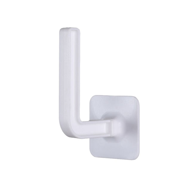 1 Pcs L-Shape Punch-Free Hook Wall Mounted Cloth Hanger for Coats Hats Towels Clothes Kitchen Rack Roll Bathroom Holder